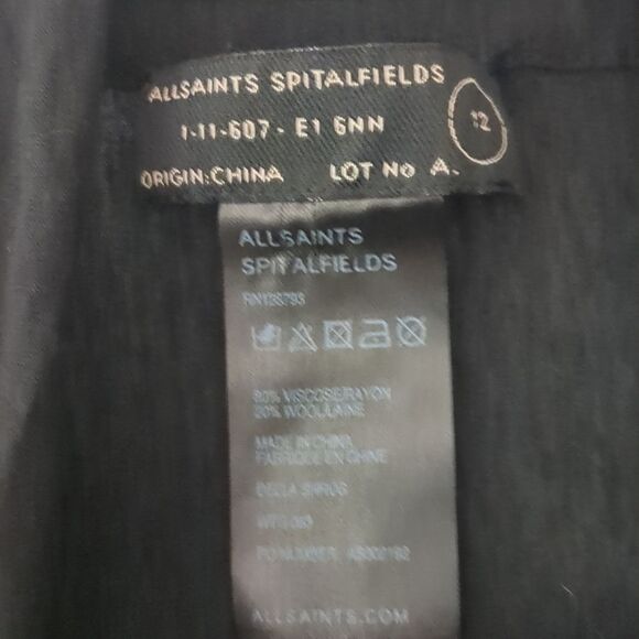 AllSAINTS CARDIGN 12 SPITALFIELDS WOOL BLEND PLUME CARDIGAN ASSYMETRIC - Picture 7 of 12